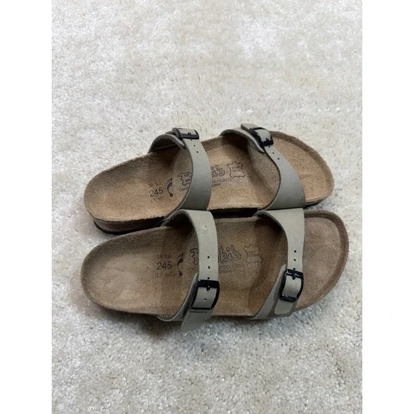 Birkenstock Madura Sandles Womens 7 245 Beige Birki's Two Strap Nubuck - Picture 2 of 6